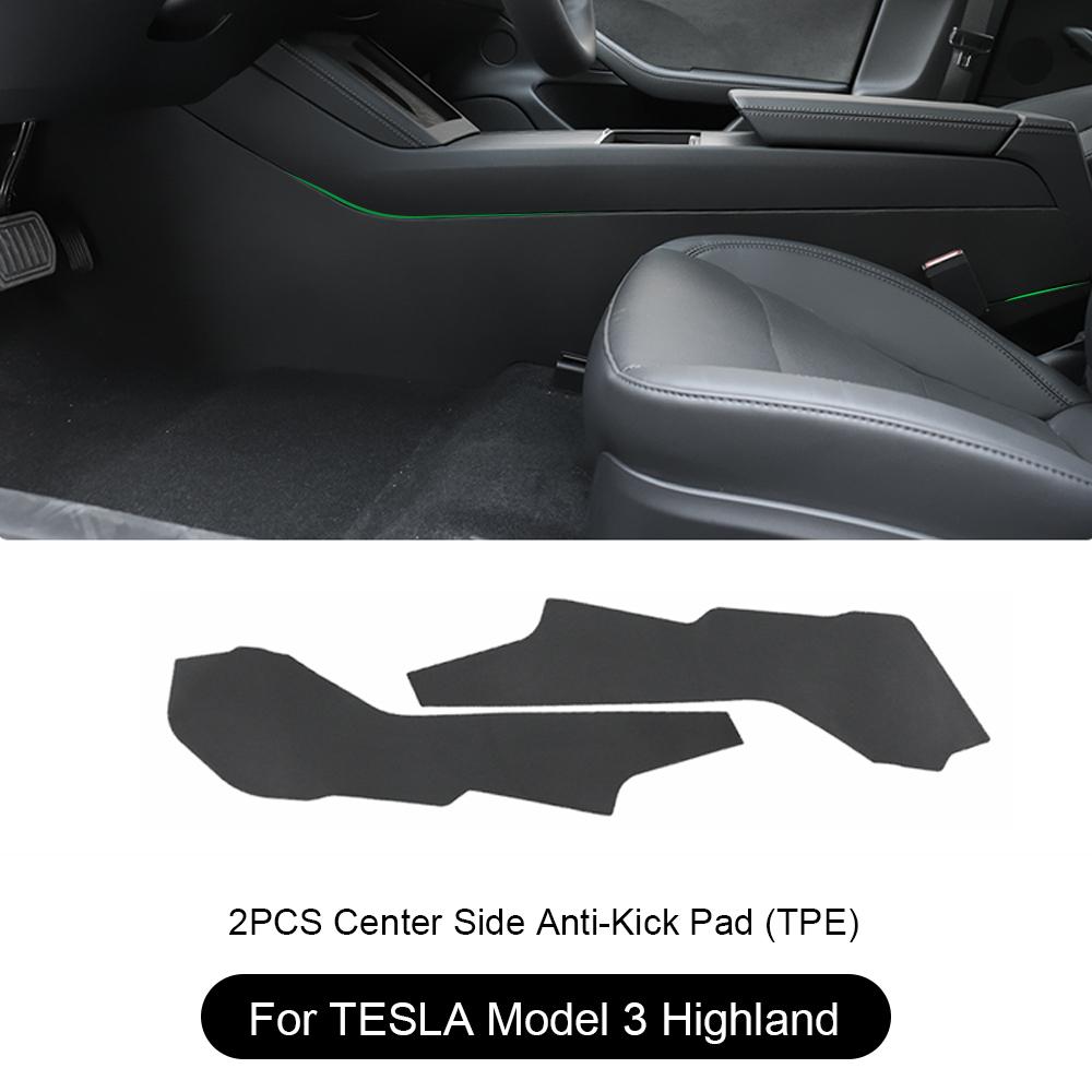 For Tesla Model 3 Highland 2024 Rear Seat Child Anti-Kick Board Anti Dirty Kickproof Mats Car Center Console Side Anti-Dirt Mats