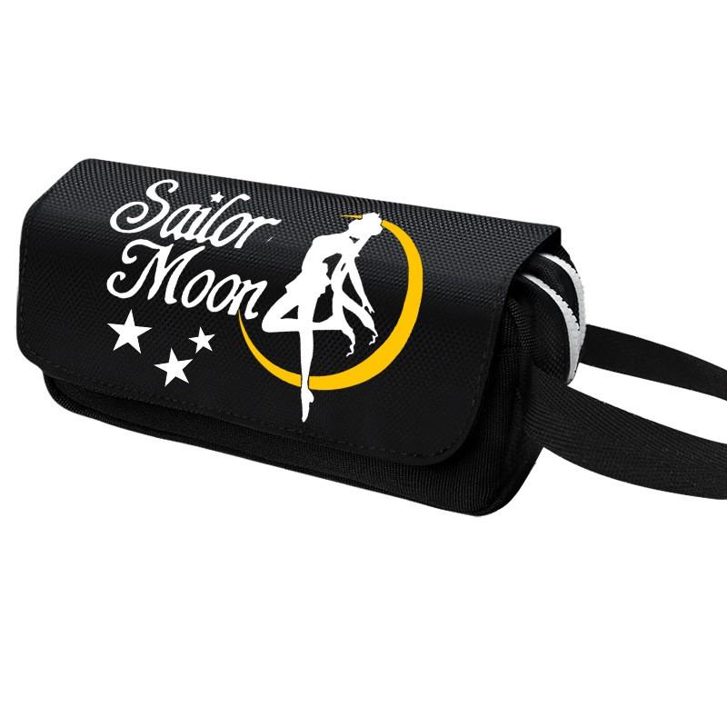 Cute Anime Sailor Moon Pencil Case Large Capacity Double Zipper Flip Pen Pouch Students