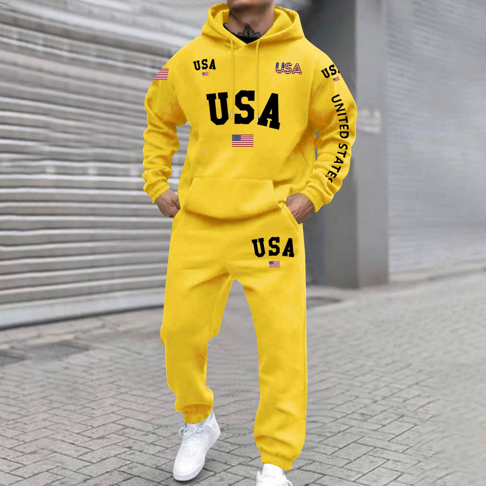 

Men s Large Size Solid Color Printed Sweatshirt Set Men s Casual Sports Suit Sweatshirt Set XL