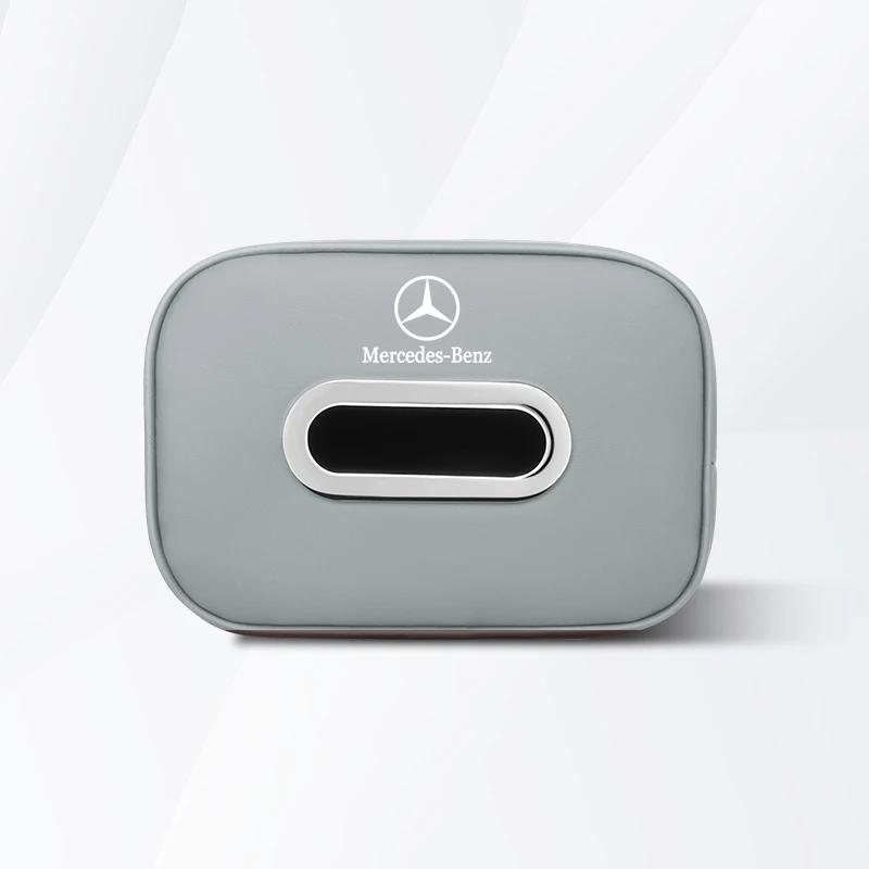 

GLC GLB Микрофибра Автомобильная Тканевая Сумка Подвесная Автомобильная Коробка для Салфеток Для Mercedes Benz AMG GLC W203 W206 W220 W205 W211 W212 W201 W210 серый