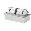 German Standard Multi-functional Pop-up Aluminum Floor Socket with Network and Four-way European Outlets
