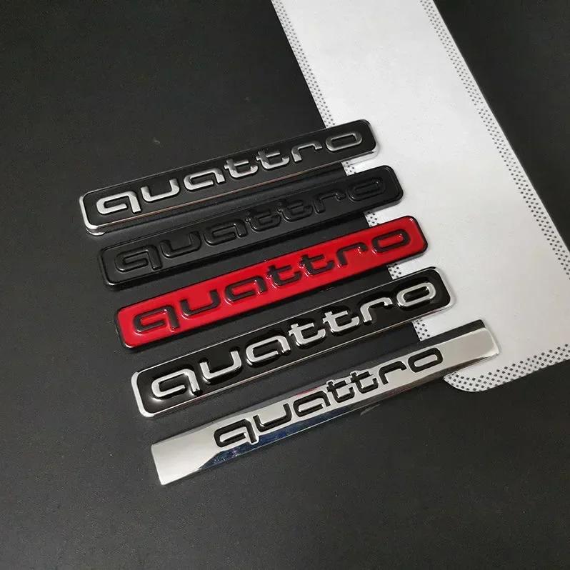 1pc 3D ABS Car Styling Quattro Badge Emblem Rear Trunk Decor Sticker Decals For WQ Quattro A4 A5 Q5 A1 Q7 B6 B8 B7 B9 B5 A3 8P 4R cjrv1