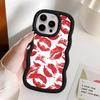 Retro And Sexy Red Lip Print Case for iPhone 11 13 12 17 Air 16 Pro Max 14 15 Plus XR 8 Soft Phone Cover