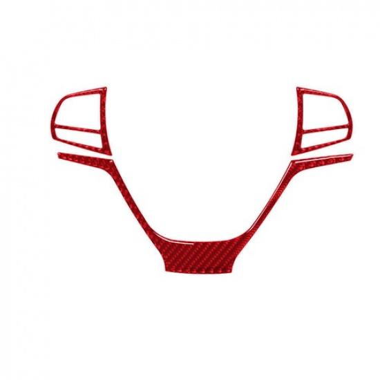 3Pcs Red Carbon Fiber Steering Wheel Cover Trim For Bmw X3 F25 X4 F26 2011-2017
