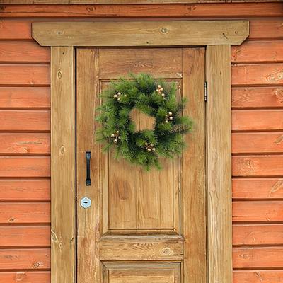 Artificial Green Pines Wreath Summer Garland Ornament Lifelike Christmas Decoration for Front Door