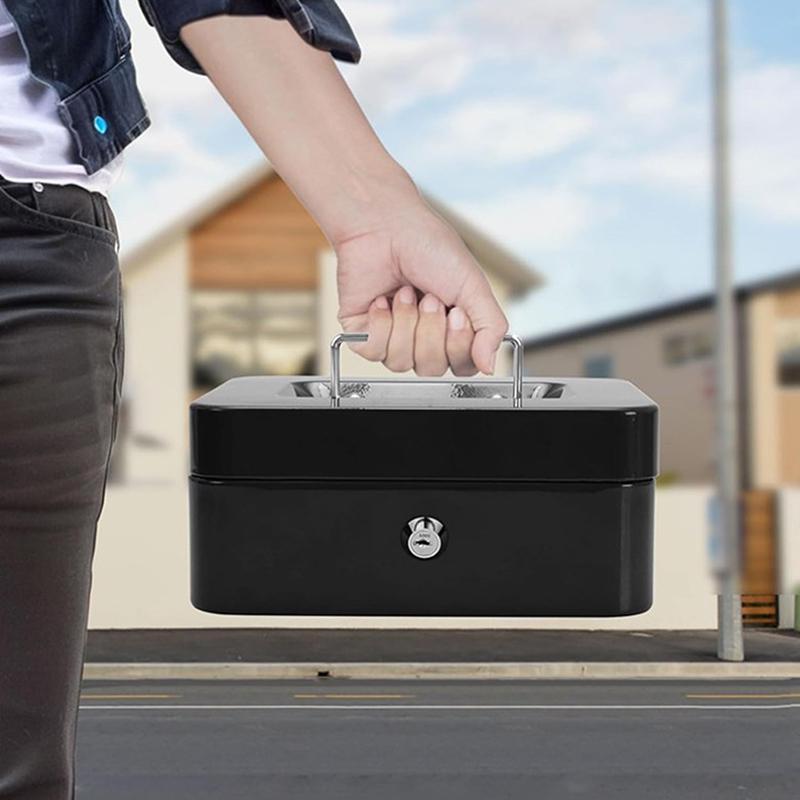 Metal Cash Box Mini Safe Lock Box Money Bank Metal Coin Bank Security Box Sturdy Cash Portable For Kids Coin Collection