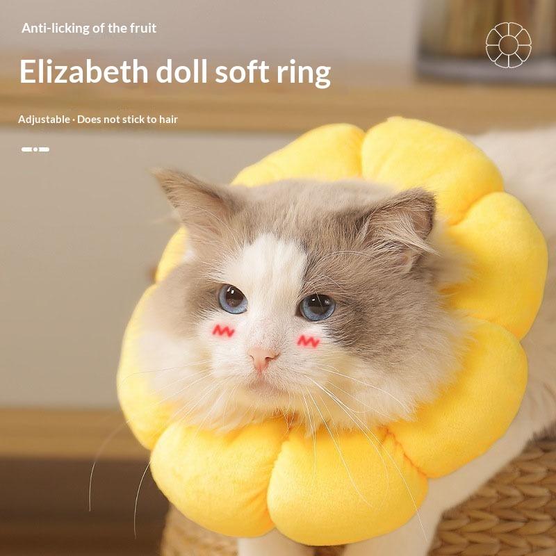 Adjustable Pet Elizabethan Collar Anti-Bite Anti-Lick E-Collar for Cats Wound Healing Surgery Recovery Medication Use