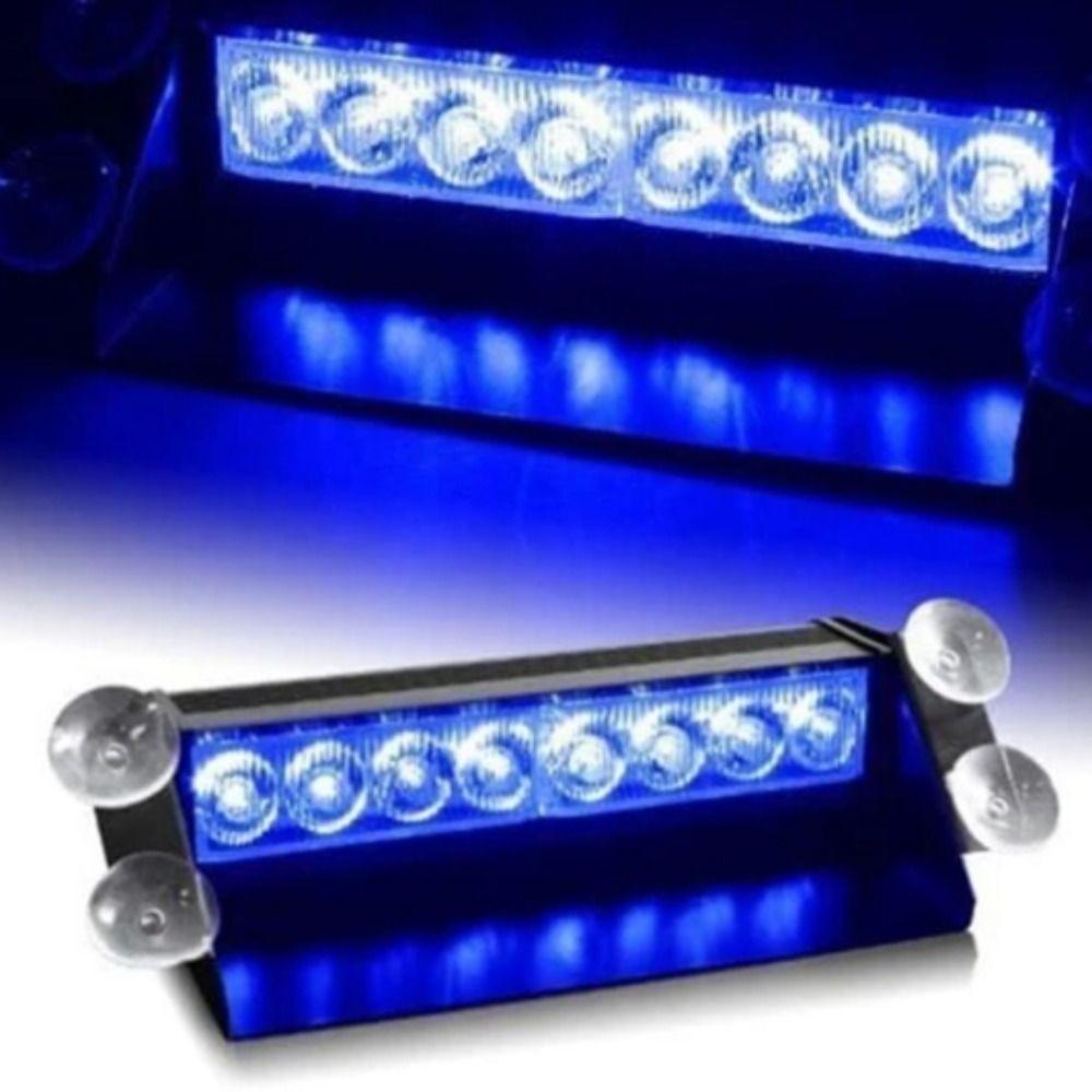 12V 8 LED Warning Light 8 LED Flashing Windshield Flash Lighting Emergency Signal Lamps  Car