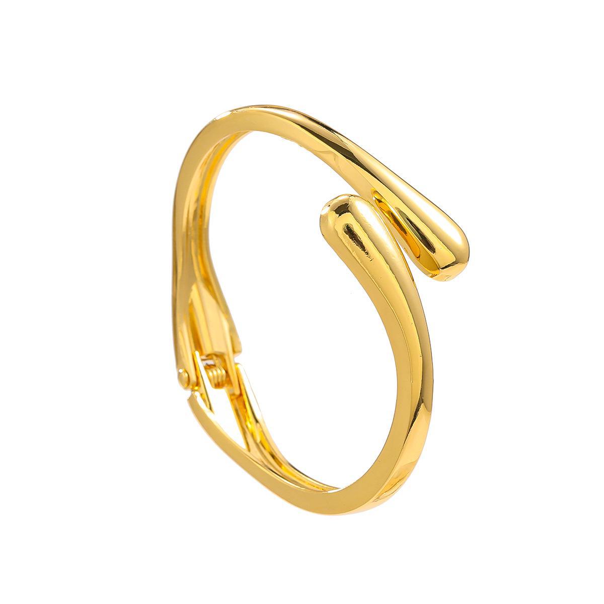 

Классический Преувеличенный Открытый Металлический Браслет-Кольцо - Европейский и Американский Стиль золотой