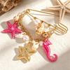 Bead Embellished Imitation Pearl Brooch Gold Color Conch Brooch Accessory  Gift Giving