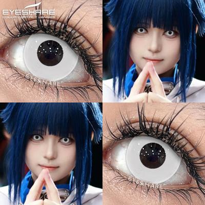 Cosplay Colored Contact Lenses for Eyes 2pcs Colorful Contact Lenses White Anime Contact Halloween Black Color Lenses