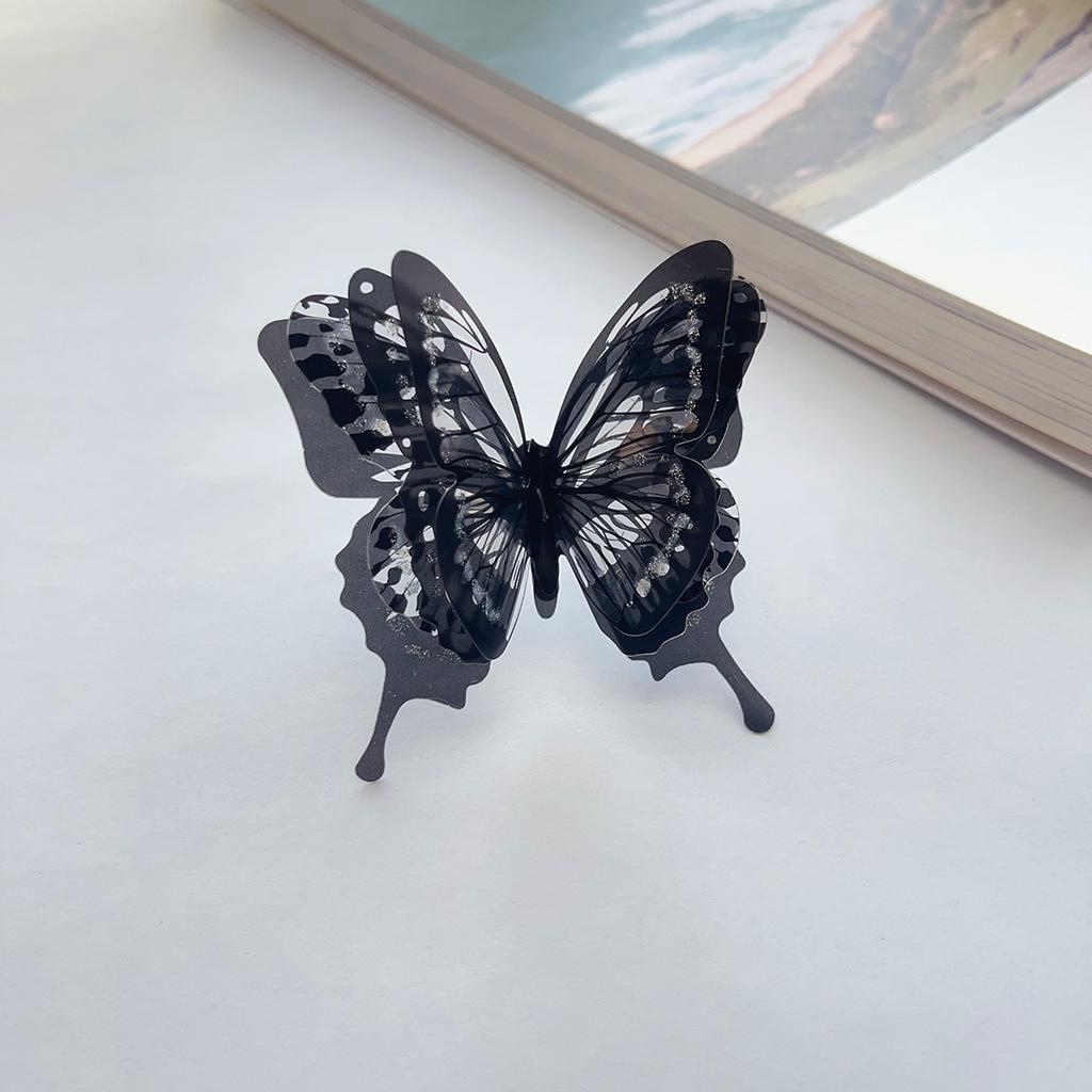 1 Large Black Butterfly Ring Female Dark Department Gothic Style Exaggerated Personality Fashion Accessories Ring Can Be Adjuste
