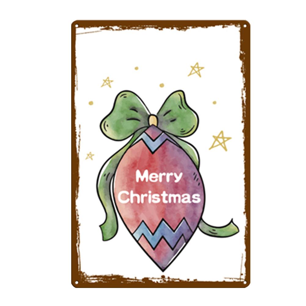 Merry Christmas Metal Tin Sign Plaque Cartoon Elk Snowflake Iron Painting Home Bar Cafe Pub Decoration Wall Art Plates