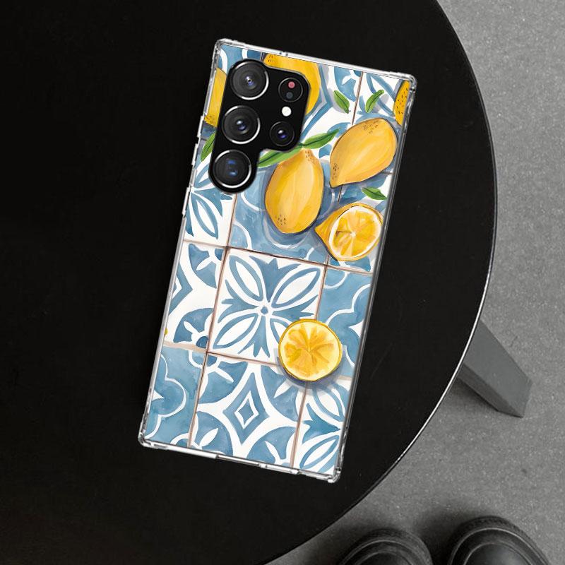 Mediterranean Lemon Phone Case Cover for Samsung Galaxy S26 S25 Edge S24 S23 Ultra S22 Plus S21 FE S20 + Art Customized Fundas G