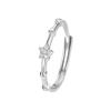 S999 Sterling Silver Korean Star Zircon Ring for Women - Stylish, Versatile, and Unique Niche Design
