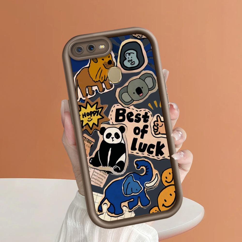 Scări pătrate din silicon moale, model de desene animate, acoperire completă, protecție pentru cameră, husă rezistentă la șocuri pentru OPPO Reno Realme OnePlus