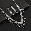 Bridal Jewelry Set Delicate Rhinestone Necklace And Earrings Formal Jewelry Set Trendy Cubic Zirconia Jewelry Set For Evening