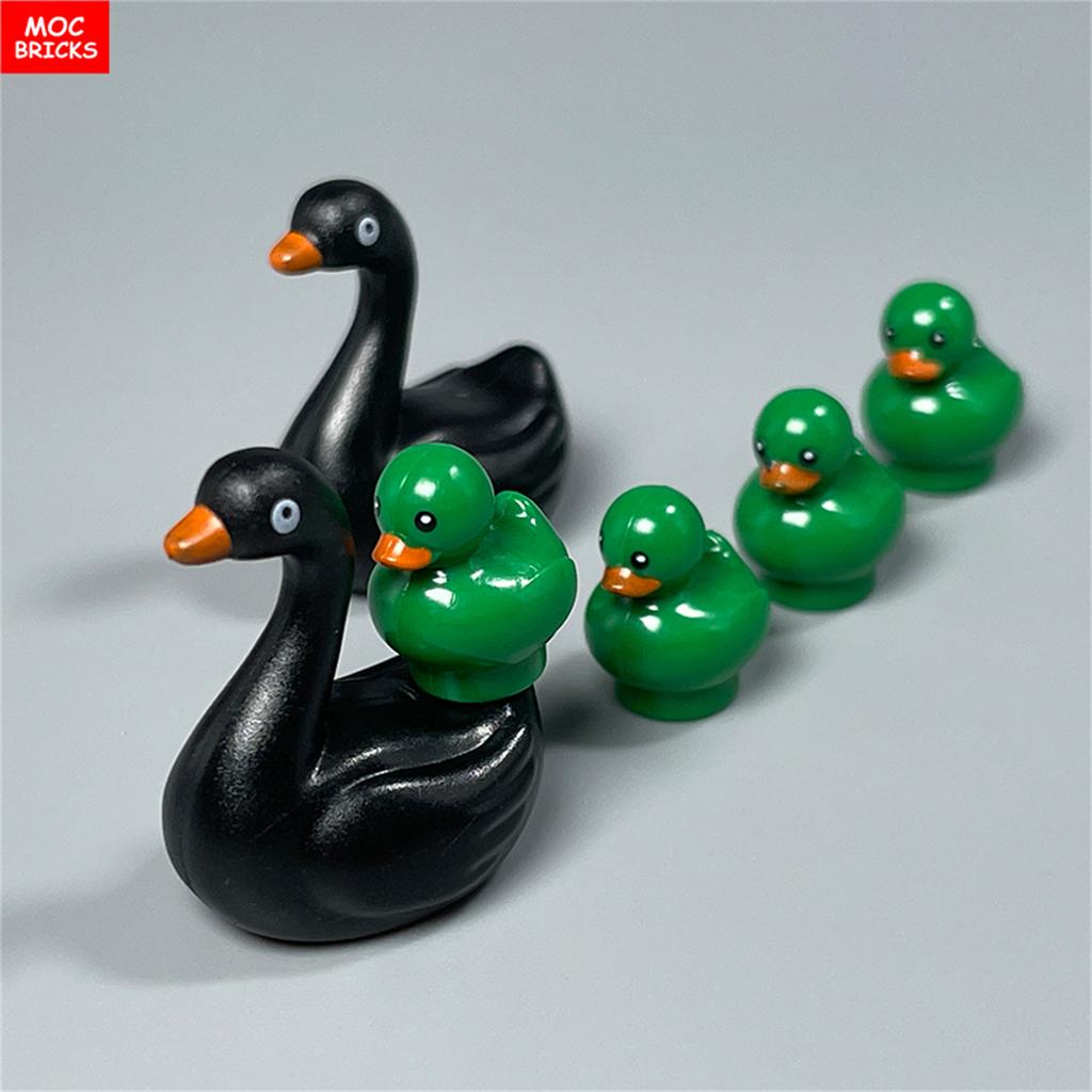 MOC Blocks Animal Duck Swan River Lake Farm Scene View Accessories DO IT YOURSELF Construction Bricks Playthings ideal for Kids Gifts