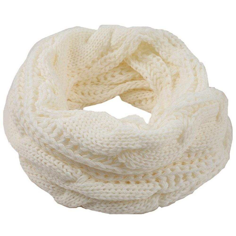 Thickened Knitted Scarf Solid Color Warm Scarves Simple Wool Bib Men
