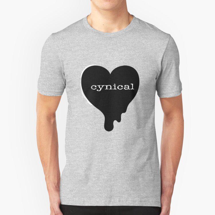 Cynical Emo Drippy Heart Cotton Black 