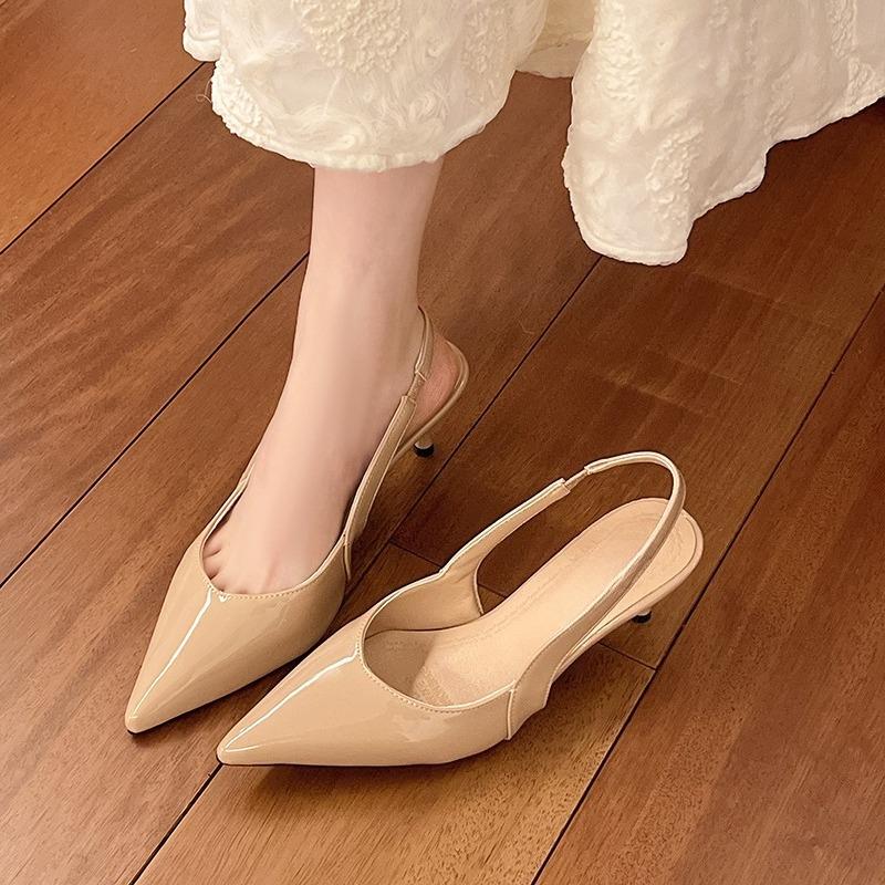 Fashion Temperament Stiletto Sandals Summer New Pointed Toe Shallow Mouth One Strap Anti-slip Wear-resistant Sandals