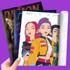New 36Page K-Pop Demon Hunters Picture Book 24*17cm Anime Peripheral Line Art Coloring Book Children's Album Coloring Painting
