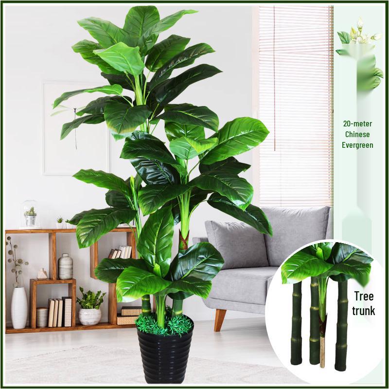 Large Indoor Evergreen Bonsai: Fake Plastic Tree Decor for Living Room.
