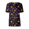 Women's Short Sleeved Patterned Pockets, Work Print Stand Up Collar, Single Breasted Protective Clothing, Cardigan Jacket, Top