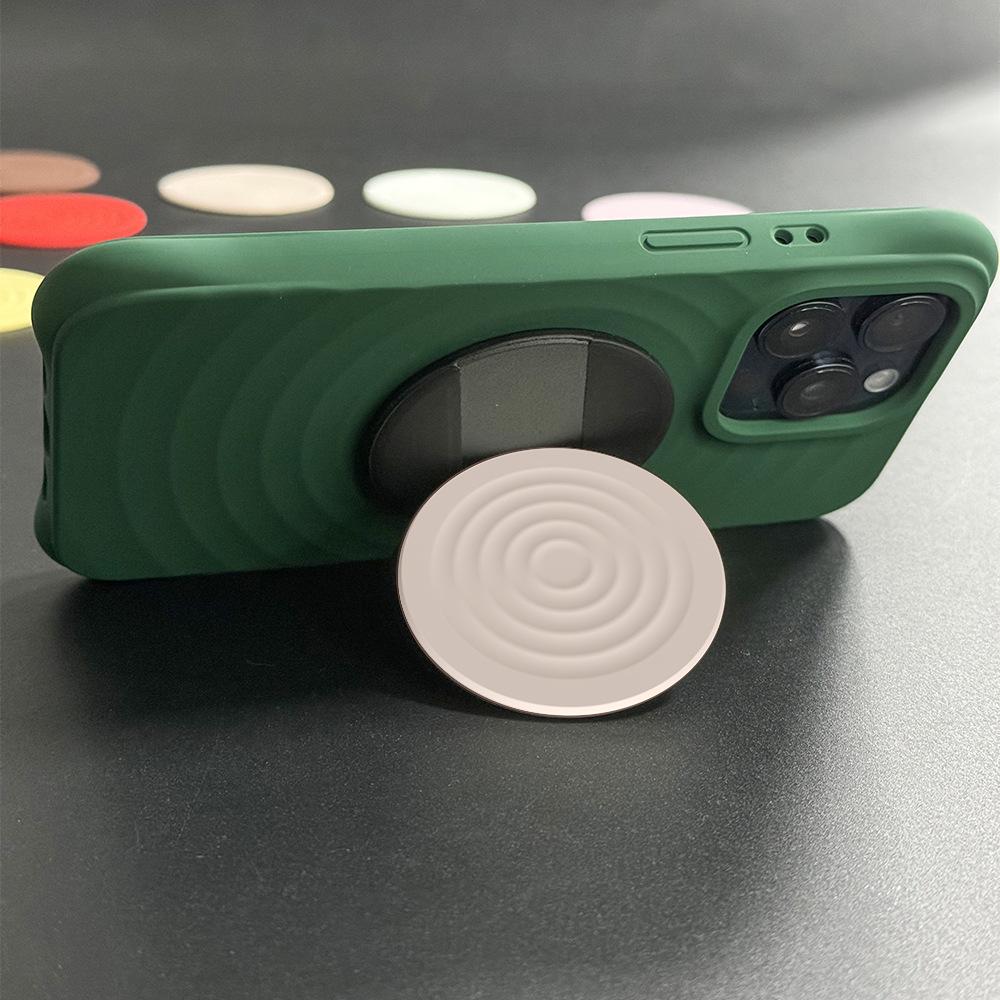 Simple Solid Color Magsafe Magnetic Suction Bracket Wavy Circle High-end Tide Brand Casetif Multi-function