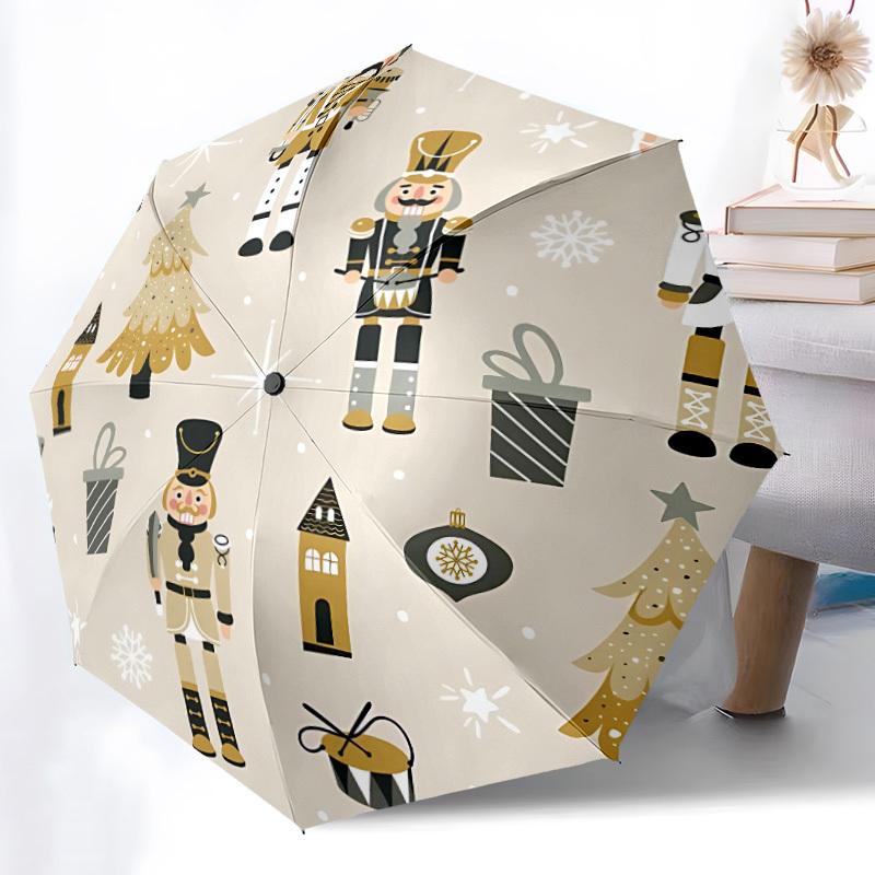 

1pc Nutcracker Decorations Automatic Open/Close Umbrella - Compact Travel Umbrella, Gift for Birthday, yy251208130