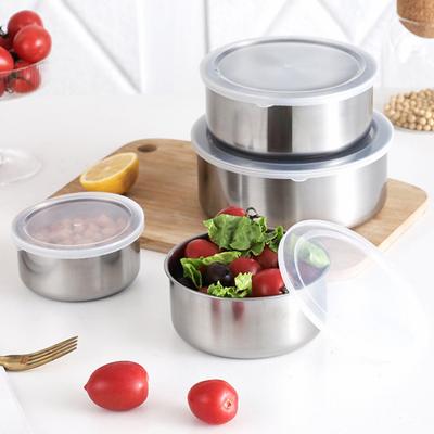 5-teilige Aufbewahrungsschüssel für Lebensmittel, leicht zu reinigen, multifunktionale Edelstahlschüssel für Zuhause, Küche, Camping, Picknick