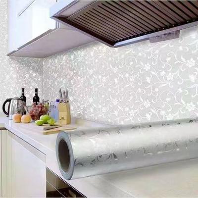 Adesivo de Parede de Cozinha Autoadesivo à Prova de Óleo Filme Resistente a Altas Temperaturas Resistente ao Fogo Fogão Armário Papel de Parede Impermeável de Papel Alumínio