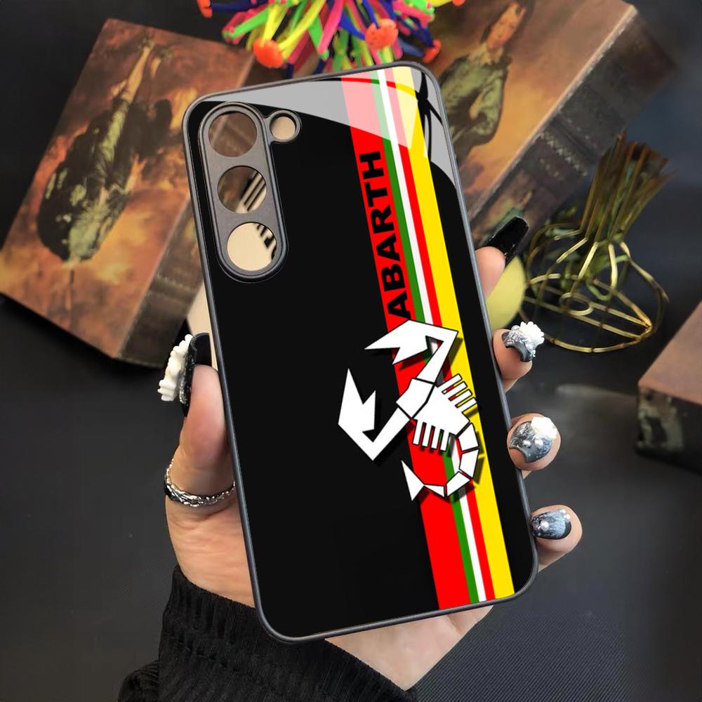 

ABARTH Italy Car Phone Case For Samsung Galaxy S25 S24 S23 S22 S20 S21 Note20 Ultra Plus Fe Colored Silver Cover Samsung S22