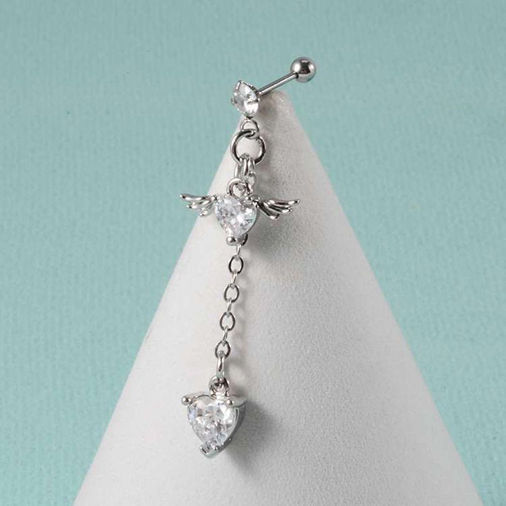 

Подвеска в виде сердечка с крыльями для девушки в подарок, женские серьги-гвоздики в корейском стиле, гвоздики для ушей