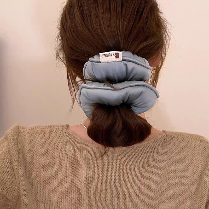 Sponge Sleep Elastic Ponytail Holder Hair Scrunchies For Women Hair Accessories Girls Soft Solid Satin Filled Cotton Big Bands