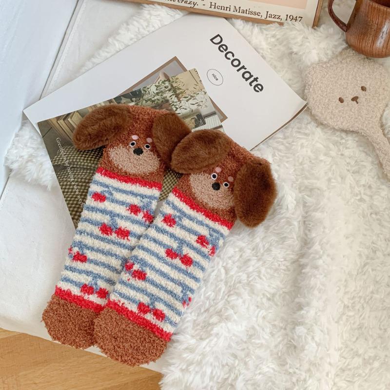 

Ladies Autumn New Cartoon Dachshund Floor Sleeping Mid Calf Socks 1 pair