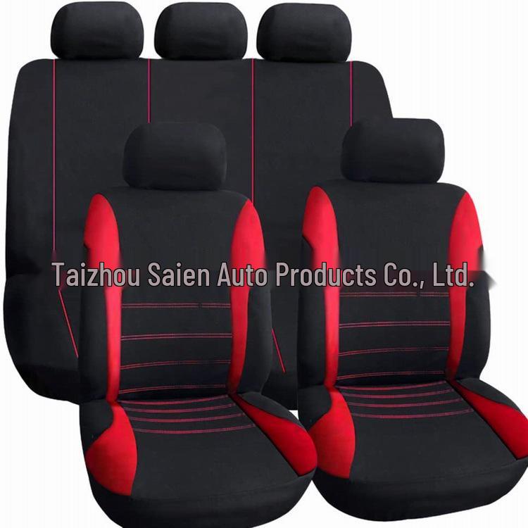 9-Piece Polyester Mesh Car Seat Cover Set with Piping Stitching