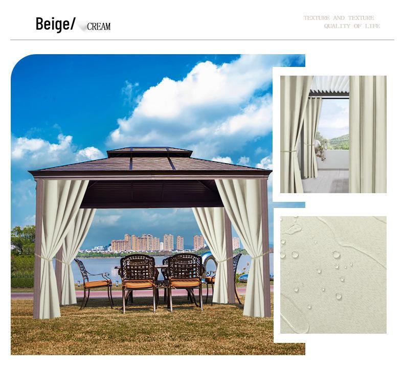 Wasserdichter Verdunkelungsvorhang für Außenbalkon - Sonnenschutzstoff aus feinem Leinen