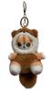 Cute fluffy cat plush Mofu set Plush cat keychain, Sand, 4-color (gray, brown, orange, beige) keychain, [Product]