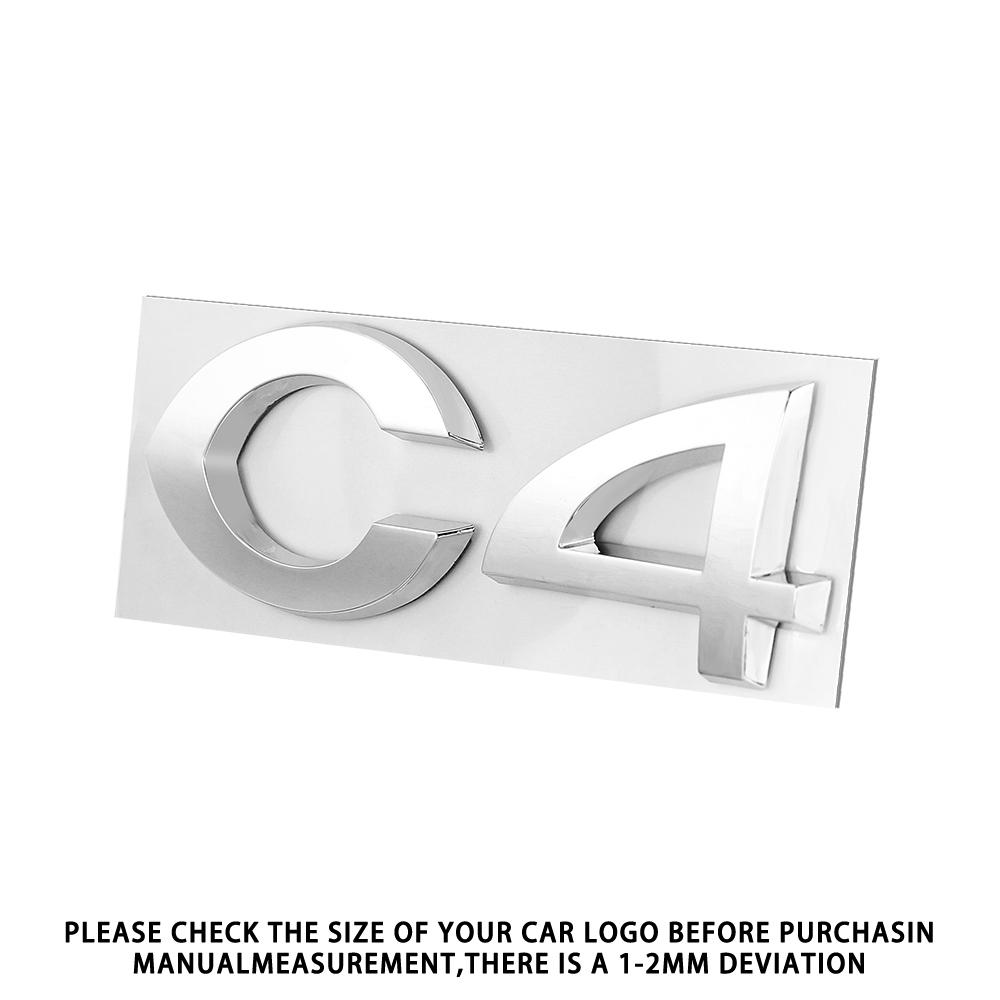 AQP4 1 unidad Pegatina Insignia de Letra de Coche 3D de ABS Pegatina Decorativa para Maletero de Carrocería de Coche Para Citroen C2 C4 C5 Aircross VTS C-ELYSEE Berlingo C4L