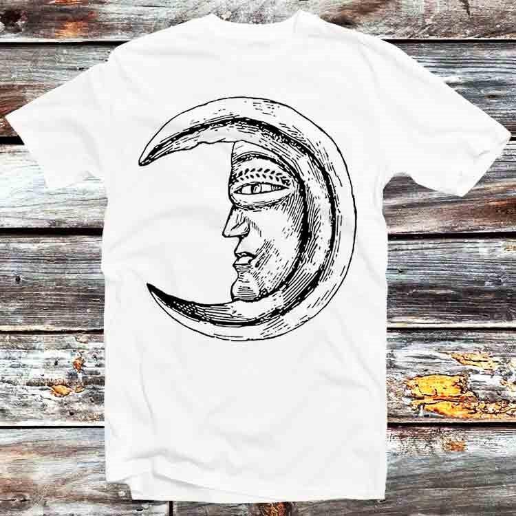 

Moon Face Phase Art Drawing T Shirt B1043 4XL