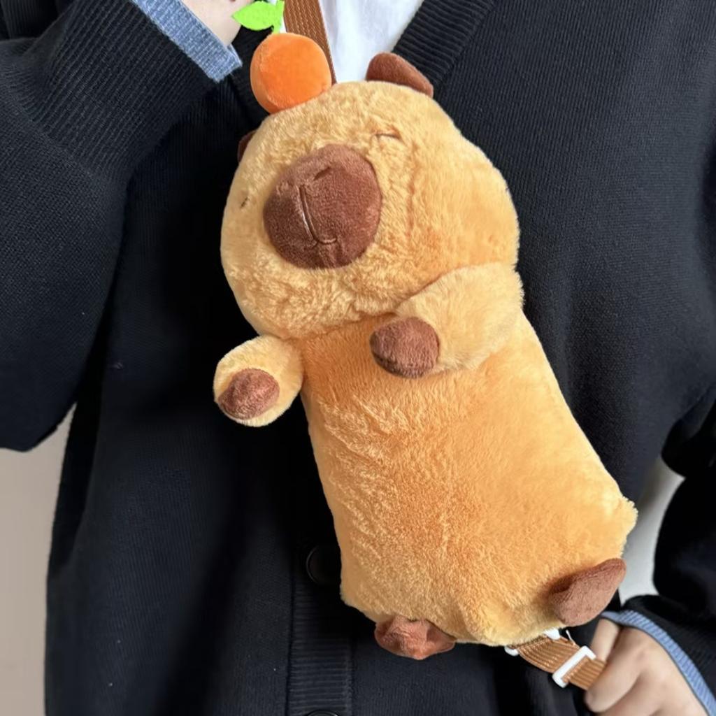 Toy Capybara Plush Animal Doll Shoulder Bag Chef Costume Children Holiday Gift