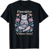 Pawsitive Vibes Only Yoga Poses Kitten British Shorthair Cat T-Shirt(8)
