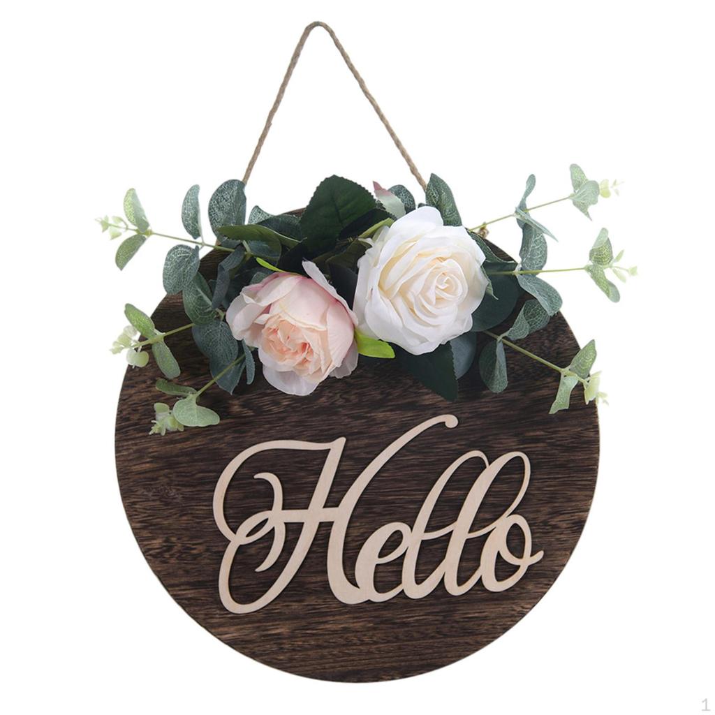 Flower Welcome Wreath Garland, Decorative Hanging Sign for Wedding