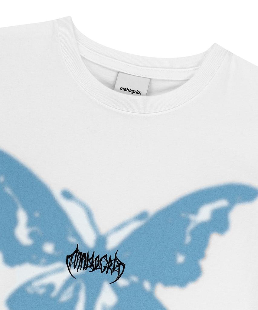 MAHAGRID Butterfly Goth Tee White(Mg2Emmt538A)