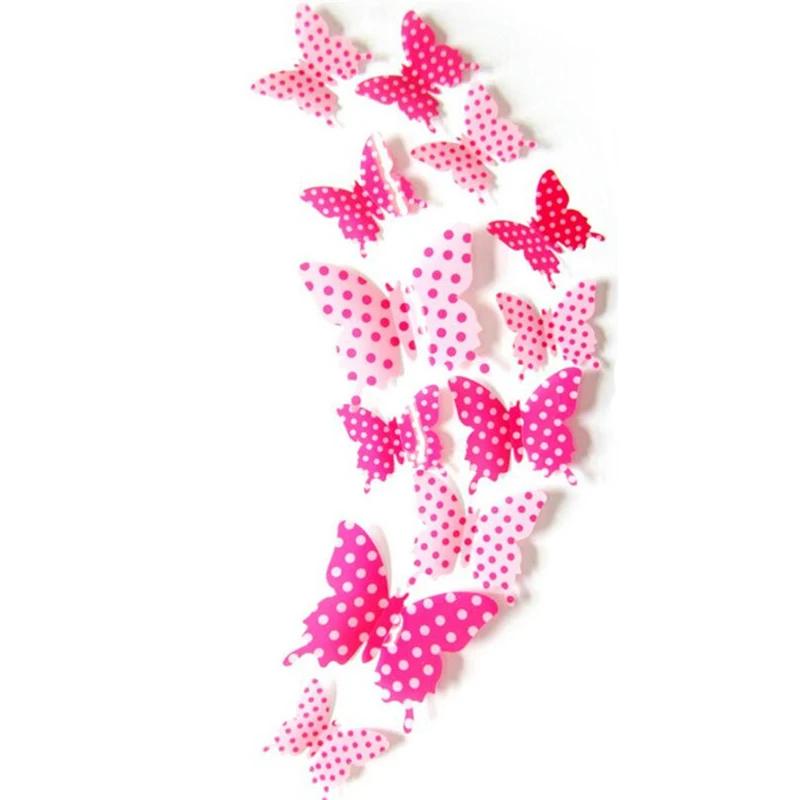 12 Peças Decoração de Parede 3D Borboleta em PVC Adesivos de Parede Borboletas Fofas Decalque de Arte Decoração de Casa Arte de Parede para Quarto Papel de Parede Decoração de Festa