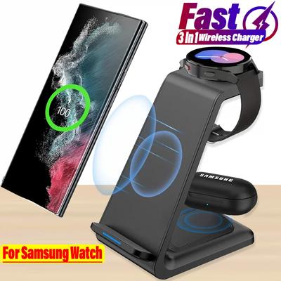 3-in-1-Wireless-Ladeständer für Samsung Galaxy S23 S22 S21 Uhr 6 Pro/5/4/3 Active 1 2 Buds 2 Pro Plus Schnellladestation