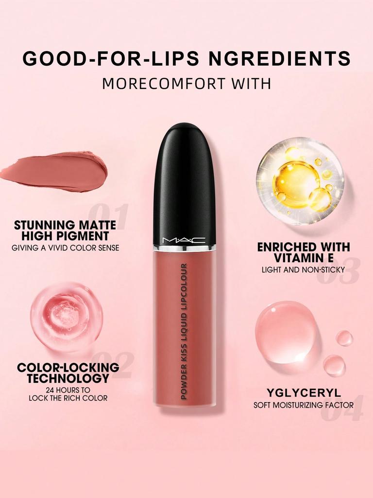 M·A·C Powder Kiss Liquid Lipcolour 975 Ruby Boo (Vivid Blue-Red) - 5ml