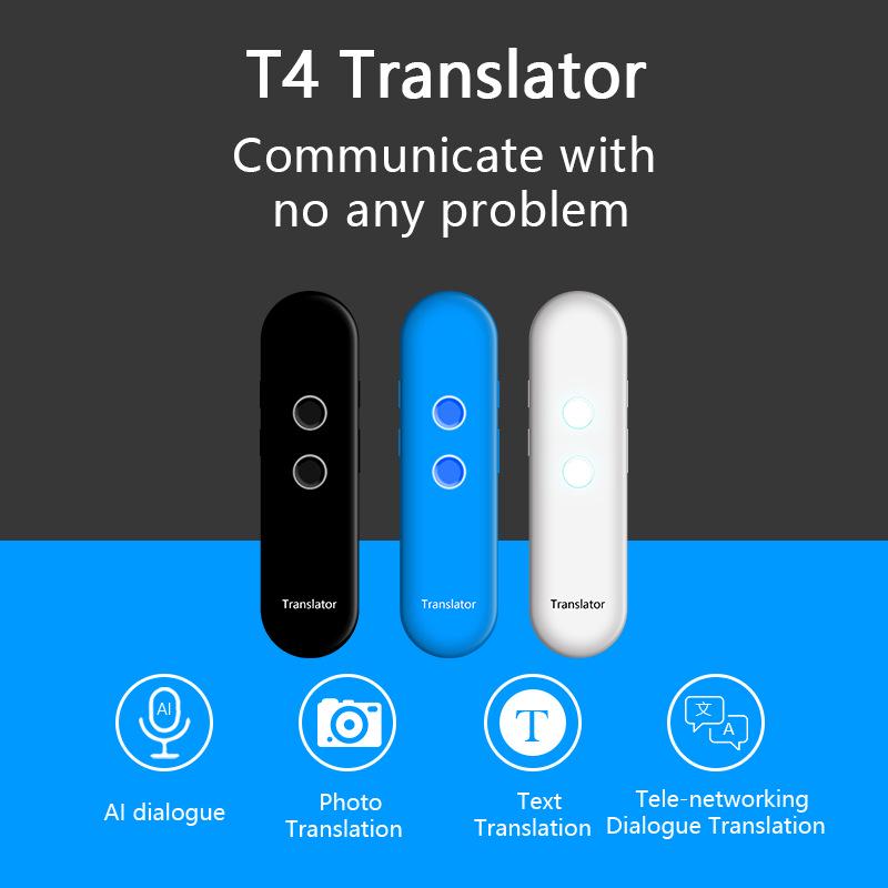 Spot Instant Multi-Color T4 Smart Bluetooth Voice Translator: Portable and Multi-Language