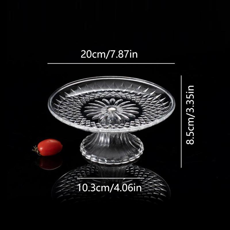 Acrylic Clear Serving Plates Fruit Dessert Salad Tray Cupcake Display Stand Round Dinner Plate Kitchen Supplies